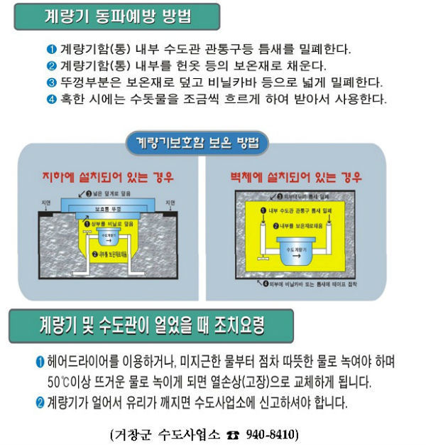 동절기 대비 수도시설 동파 방지 주의.(사진/거창군)