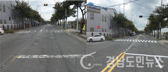 도색전(왼쪽), 도색후(오른쪽)