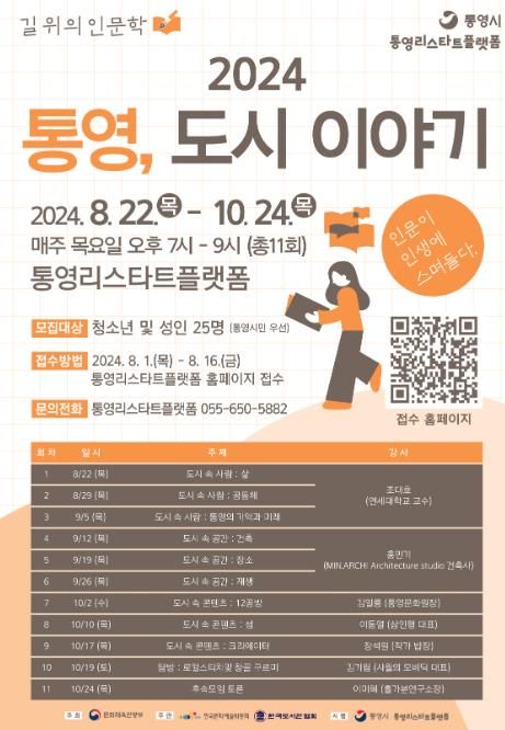 통영시 ‘통영, 도시 이야기’ 인문학 프로그램 수강생 모집