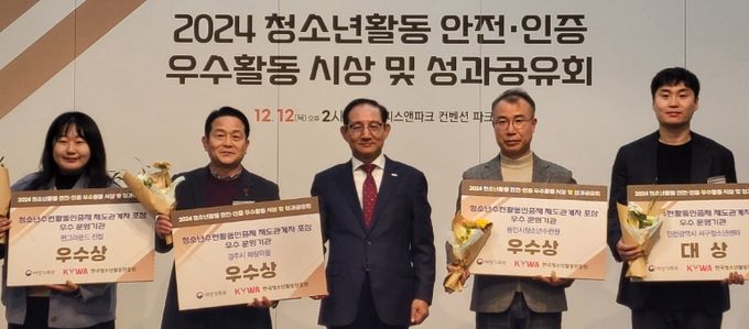 서울 피스앤파크 컨벤션에서 열린 ‘2024년 청소년수련활동인증제 제도관계자 포상’ 시상식에서 경주 화랑마을이 한국청소년활동진흥원 주관 우수운영기관부문 평가에서 우수상을 수상했다.