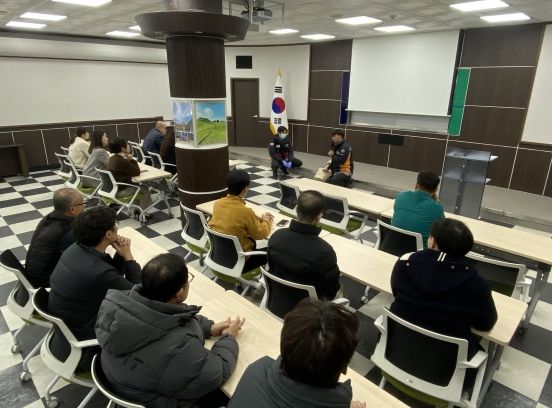 경남 고성군 상하수도사업소, 고성119안전센터 합동 소방훈련 실시