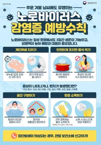겨울철 ‘노로바이러스’ 감염증 발생 주의 손씻기 등 개인위생수칙 준수 당부