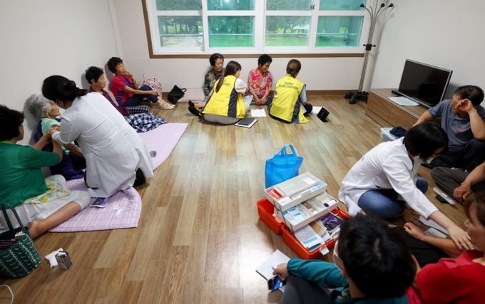 18일 호우피해 대비 주민대피(문경시 산북면)