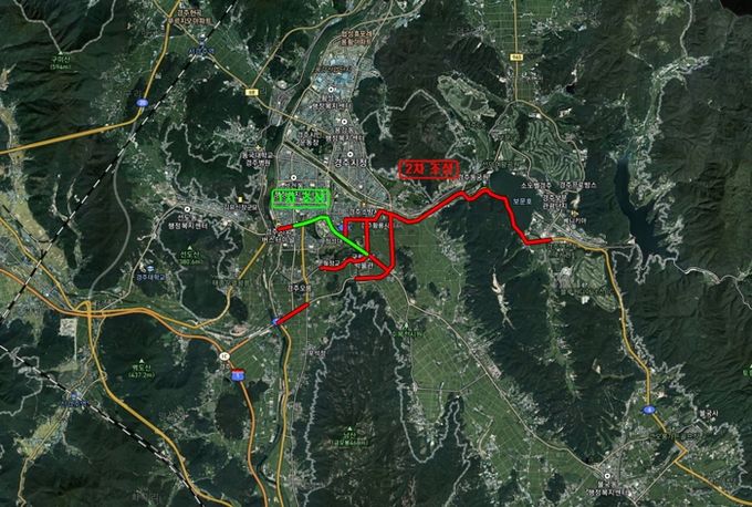 APEC 대비 띠녹지 조성 구간 위치도