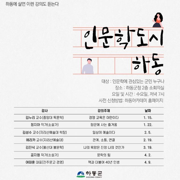 인문학 도시 하동, 명사와 함께하는 특별한 여정