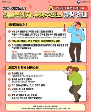 고성군 인플루엔자(독감)환자 급증세, ‘호흡기 감염병 예방수칙 철저’