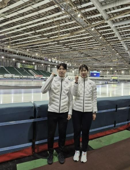 왼쪽부터 차민규 선수, 김윤지 선수