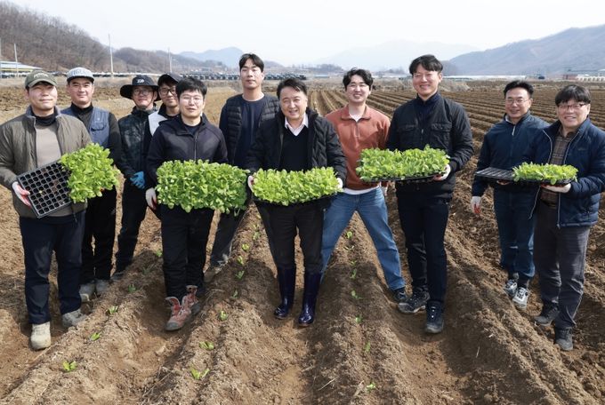 배추 계약재배 청년농 봄배추 식재현장 방문(괴산)