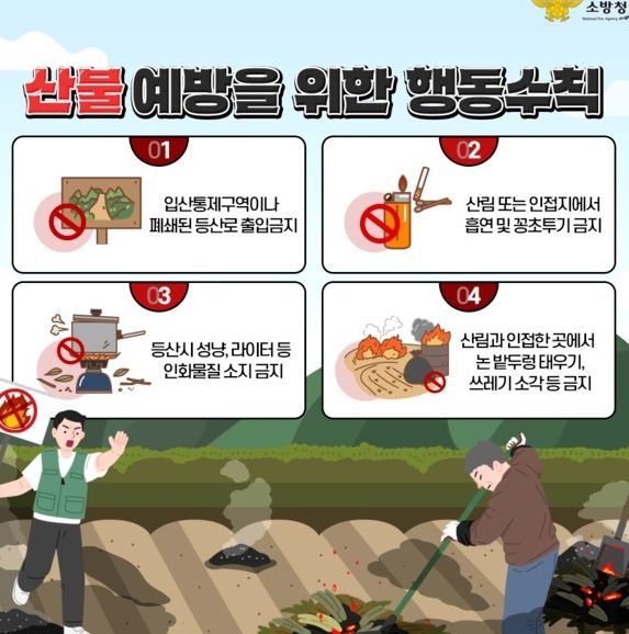해남소방서, 봄철 산불 예방 안전수칙 당부