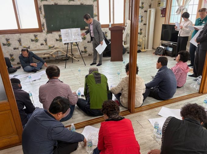 사천시 남양동 송포양계경로당 신축 주민설명회 개최