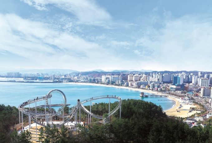 영일대해수욕장과 스페이스워크 전경