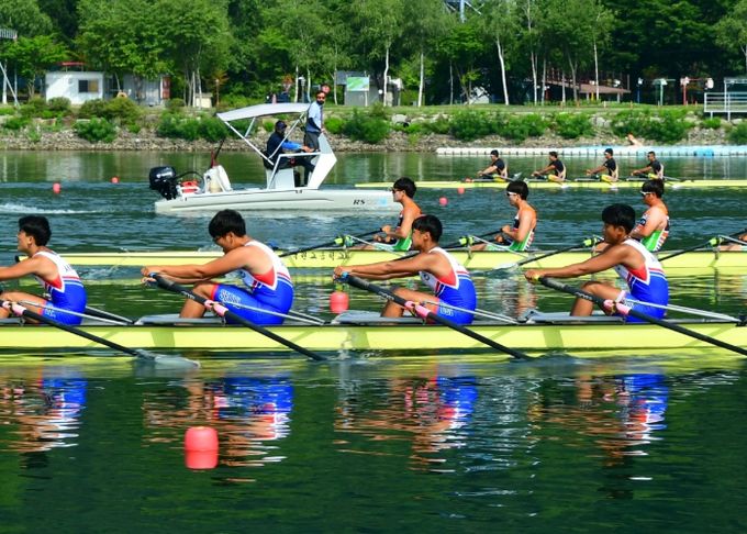 화천군 북한강 일대에서 매년 개최 중인 화천평화배 전국조정대회