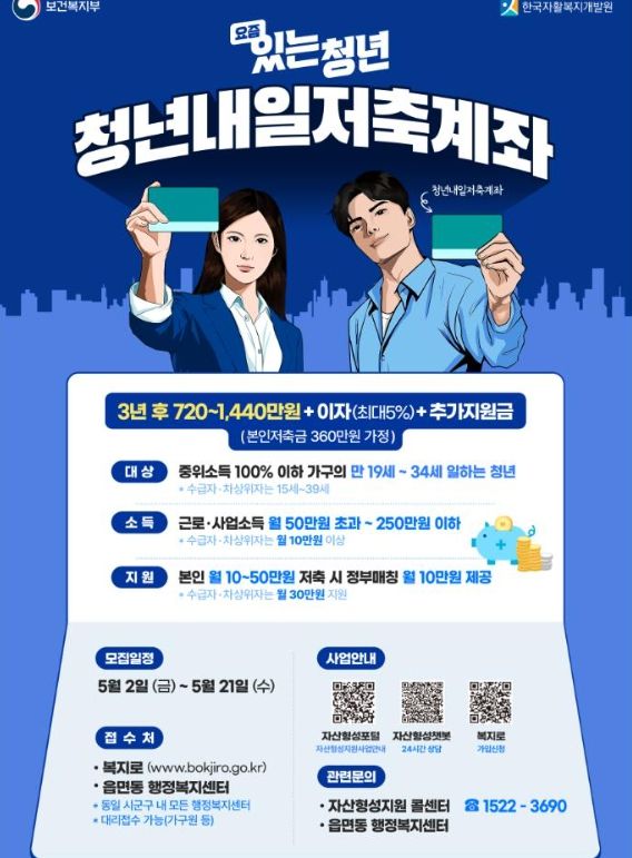 ‘청년내일저축계좌’ 신규가입자 모집 안내문