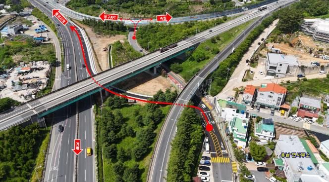 통영시 용남면 달포마을 국도14호선 연결도로 개설공사 완료 2(위치도)