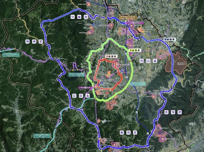 진천군 외곽순환도로 계획도
