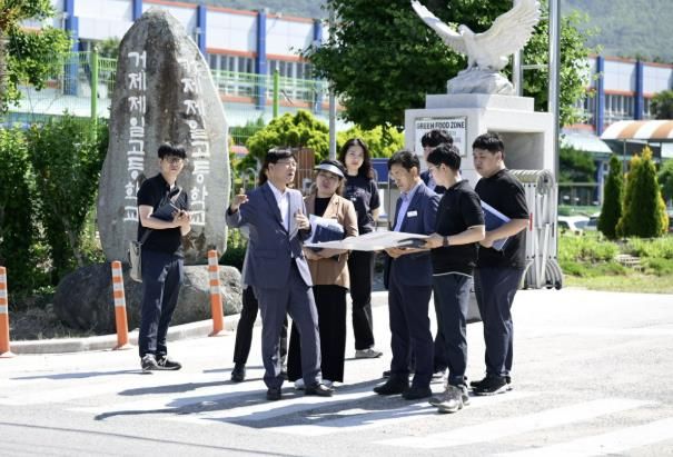 변광용 거제시장, 거제제일고 통학로 현장점검 실시