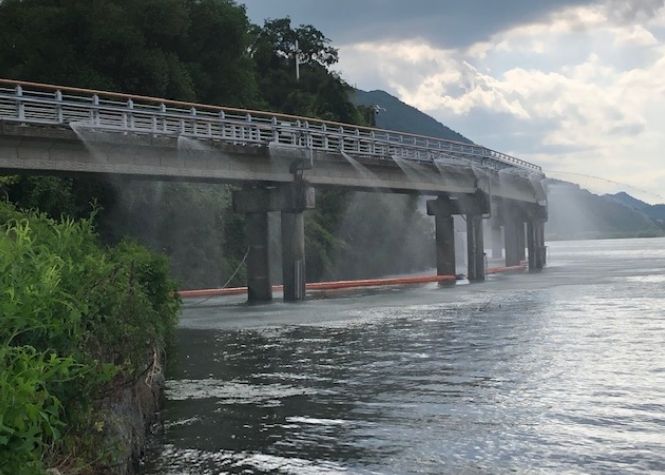 본포 취수장 살수장치 가동