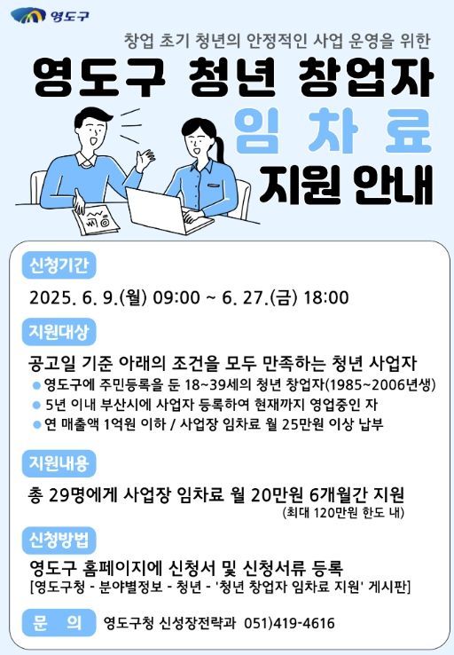 청년 창업자 임차료 지원사업 시행