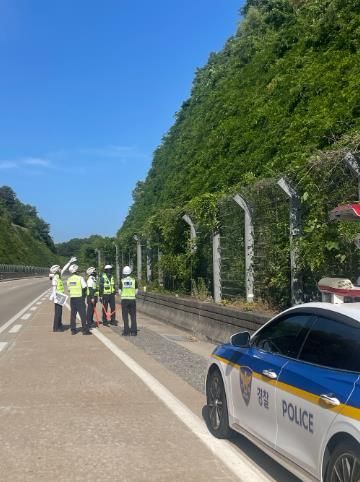 전남경찰청 고속도로순찰대 제5지구대 장마철 대비 고속도로 안전점검