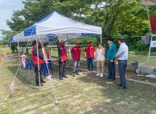 창원특례시, 진전천 용대미 물놀이 제한 안내(하천과)_점검사진(진전천 용대미).