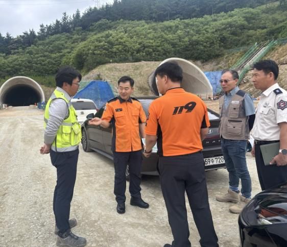 강진소방서, 장마철 풍수해 대비 터널·도로 공사현장 현장점검 실시