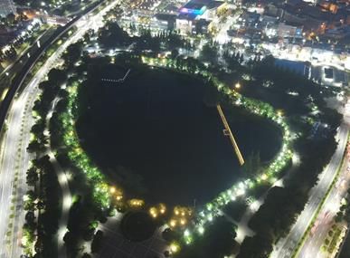 김해시 연지공원 수목 경관등 설치