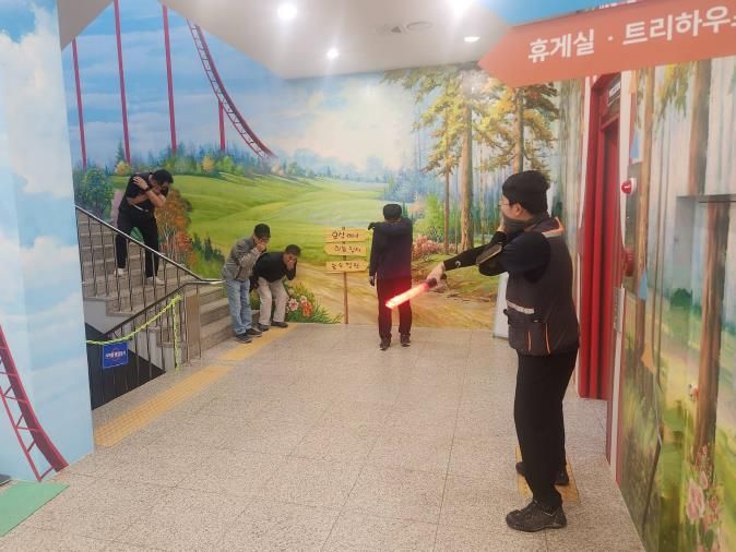 김천시시설관리공단, 추풍령테마파크 자체소방훈련 실시