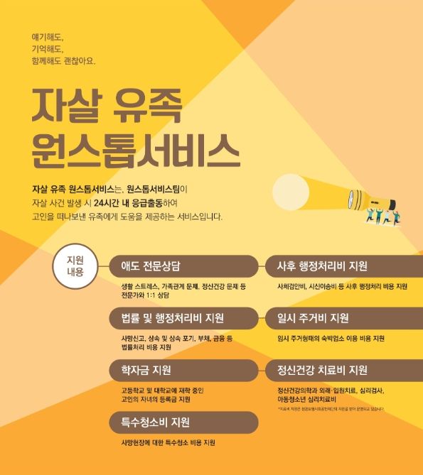 '자살유족 원스톱 서비스' 포스터