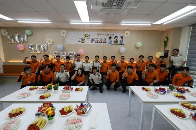 강진소방서, 직원휴게실 2호점 '심심프리' 개소식