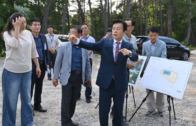 진양호 조정체험장 건립예정지 현장 점검