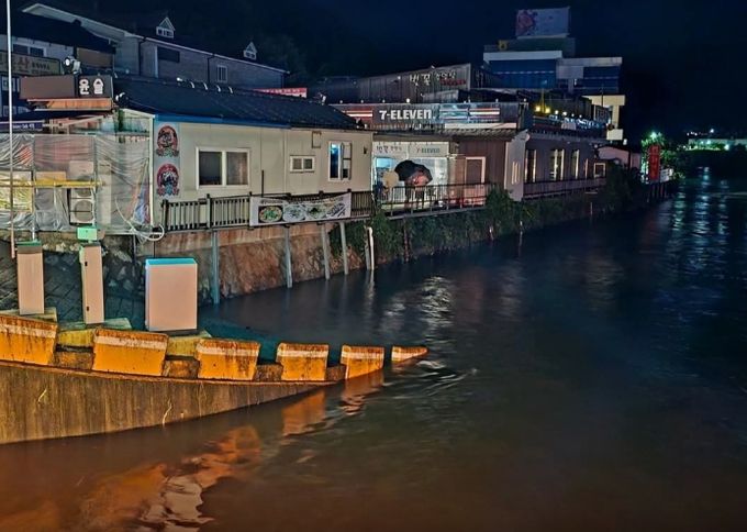 화개천 수위 상승