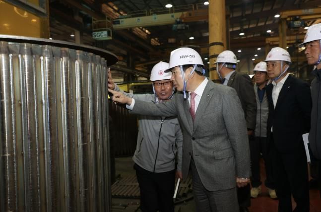 송기섭 군수 기업체 방문 사진