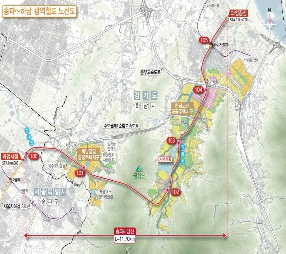 송파하남선 노선도