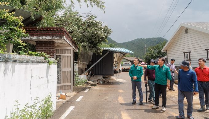 용주면 수해피해 지역 시찰