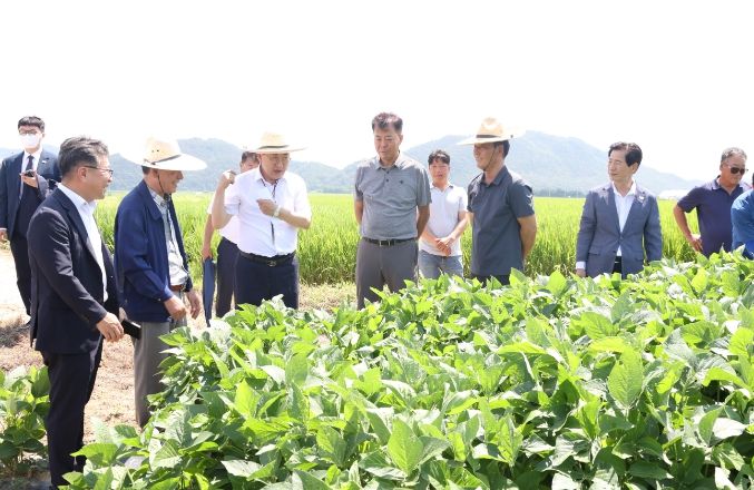 경주시는 18일 안강읍 육통리에서 혁신농업타운 현장간담회를 진행했다