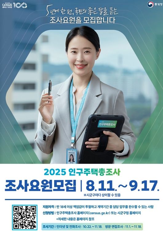 순천시, 2025 인구주택총조사 조사요원 모집