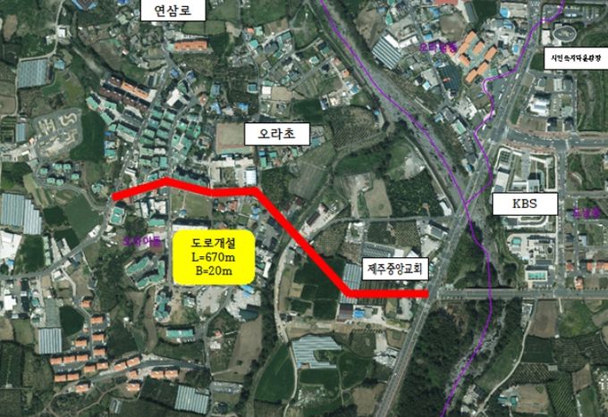 오라초~오남로간 도시계획도로 위치도