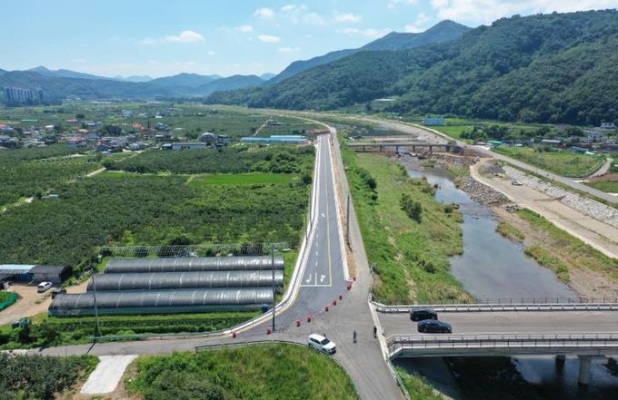 사천강 도시계획도로(소로1-102호선) 개통