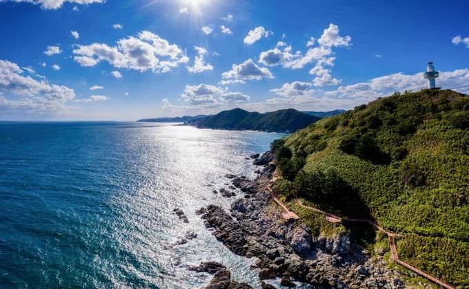 영덕 지질명소 중 하나인 죽도산 모습