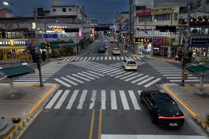 증평군 교동사거리 스마트횡단보도 설치