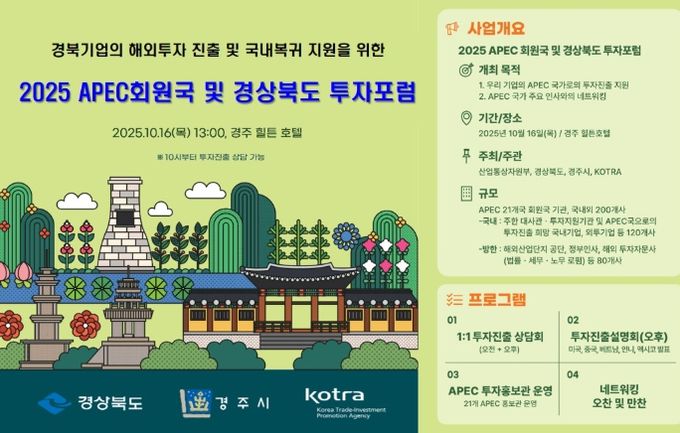 경주에서 2025 APEC 정상회의 연계 경북도 투자포럼