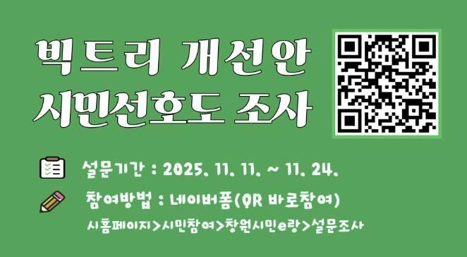 창원특례시, 빅트리 개선안 시민 선호도 조사 실시