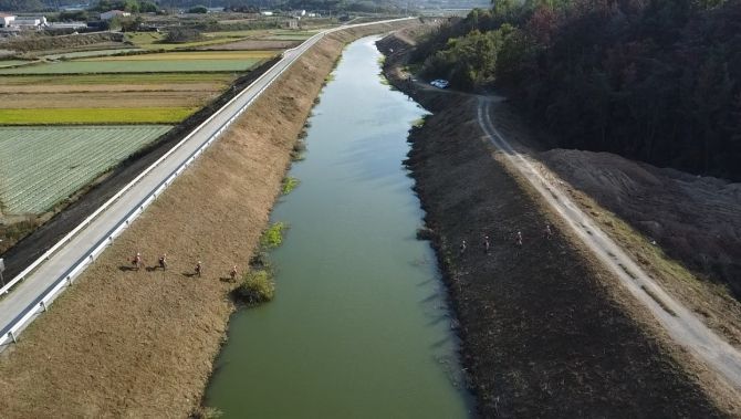 창녕천 하천제방 정비 전경