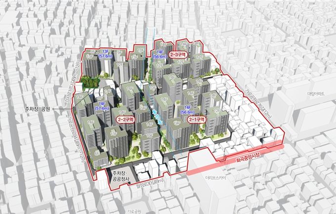 강서구 화곡1동 354번지 일대 모아타운 정비 후 조감도(예시도)