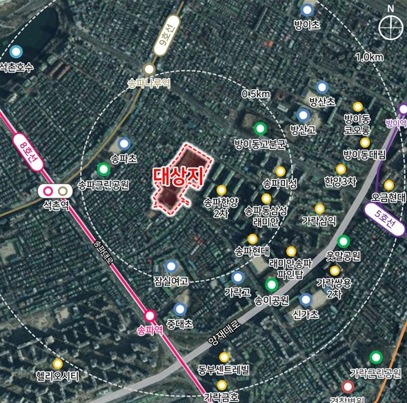 위치도(송파구 송파동 119번지 일대)