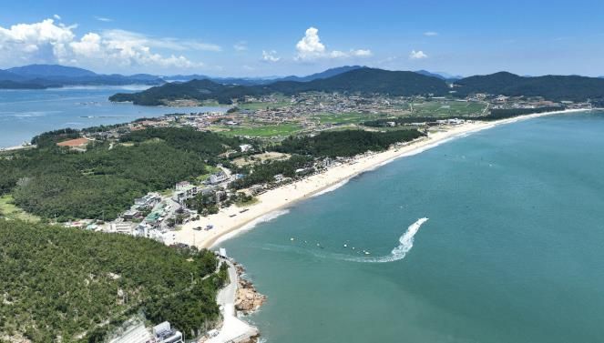 완도 신지 명사십리 해수욕장 전경