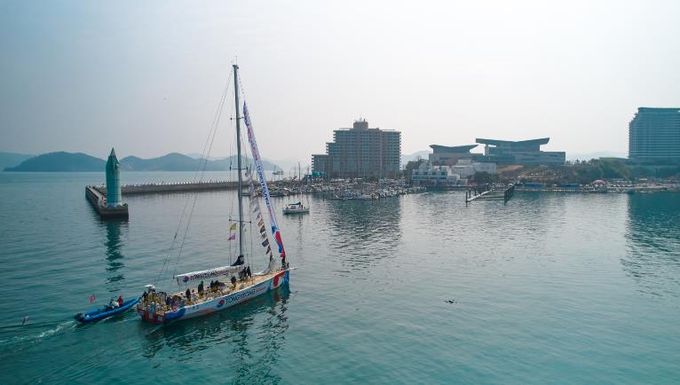 통영시 세계일주 요트대회 ‘클리퍼 레이스’ 경남통영호 입항… PORT WEEK 본격 시작