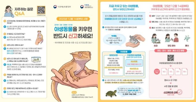 야생동물 한 마리라도 키우면 신고하세요!